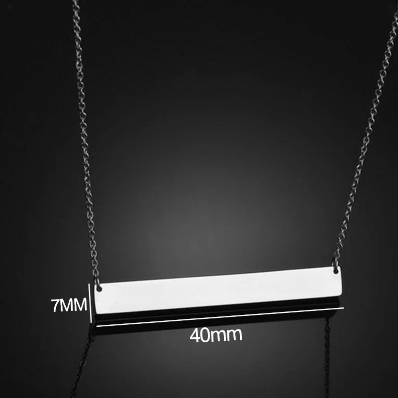 Letdiffery Custom Engraved Eyes Necklaces for Women Men Stainless Sreel Laser Carve Photo Names Square Pendant Jewelry Gifts