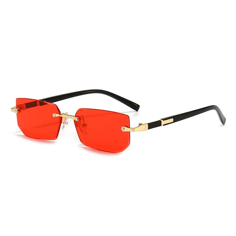 Óculos de Sol Sem Armação – Retangular, Fashion, Popular