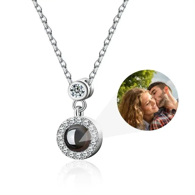 Custom Projection Photo Necklace Personalized Pet Photo Pendant Chain Pet Memorial Gift Anniversary gift Valentine's 2025