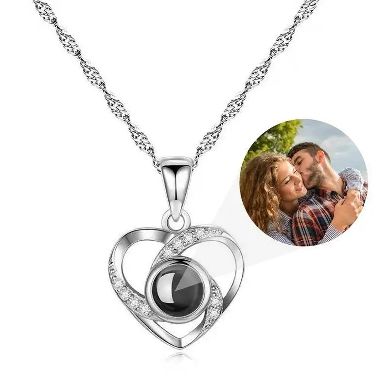 Custom Projection Photo Necklace Personalized Pet Photo Pendant Chain Pet Memorial Gift Anniversary gift Valentine's 2025