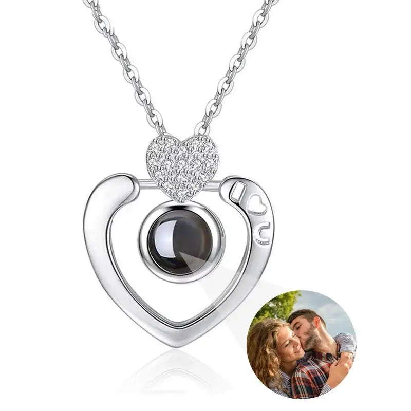 Custom Projection Photo Necklace Personalized Pet Photo Pendant Chain Pet Memorial Gift Anniversary gift Valentine's 2025