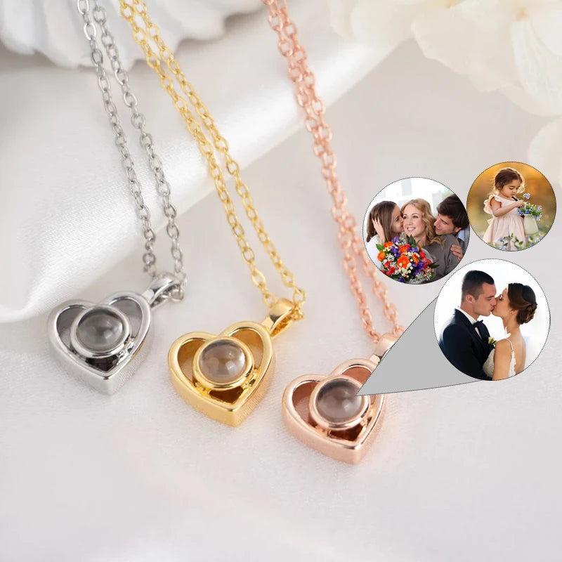Custom Projection Photo Necklace Personalized Pet Photo Pendant Chain Pet Memorial Gift Anniversary gift Valentine's 2025